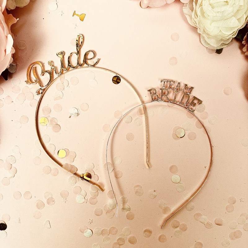 Ободок "Bride" для невесты для девичника и Ободок "Team Bride" для подружек невесты