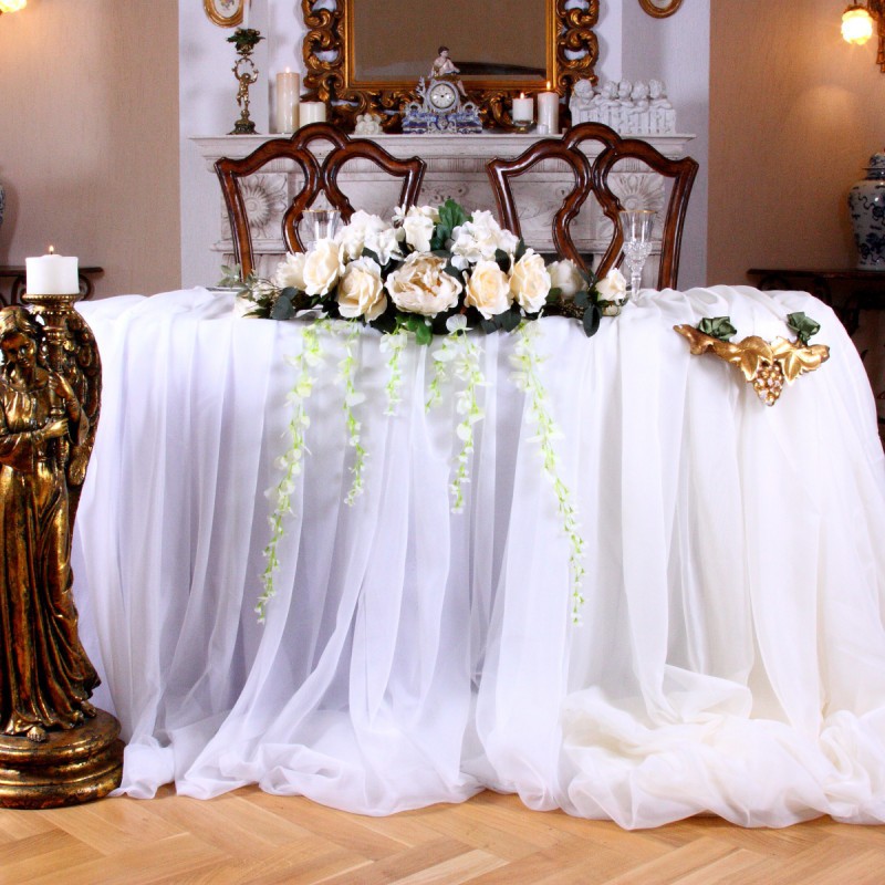 Цветы на стол жениха и невесты "Айвори"