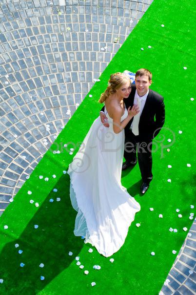 Жених и невеста на свадебной дорожке